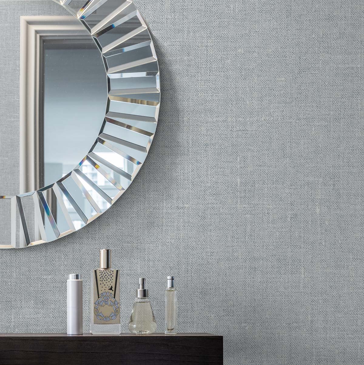 White Heron Abington Faux Linen Unpasted Wallpaper