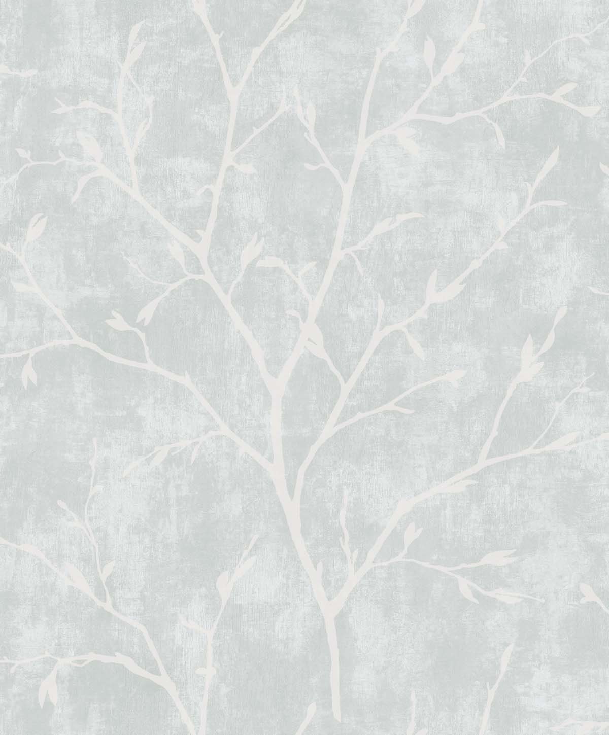 White Heron Avena Branches Botanical Unpasted Wallpaper