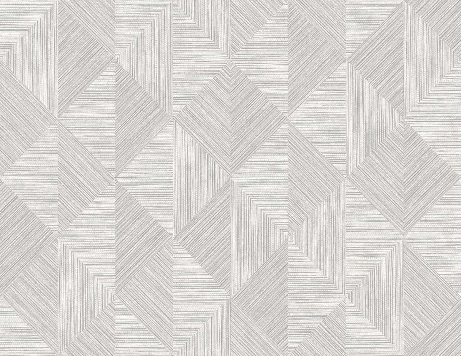 White Heron Diamond Inlay Embossed Vinyl Unpasted Wallpaper