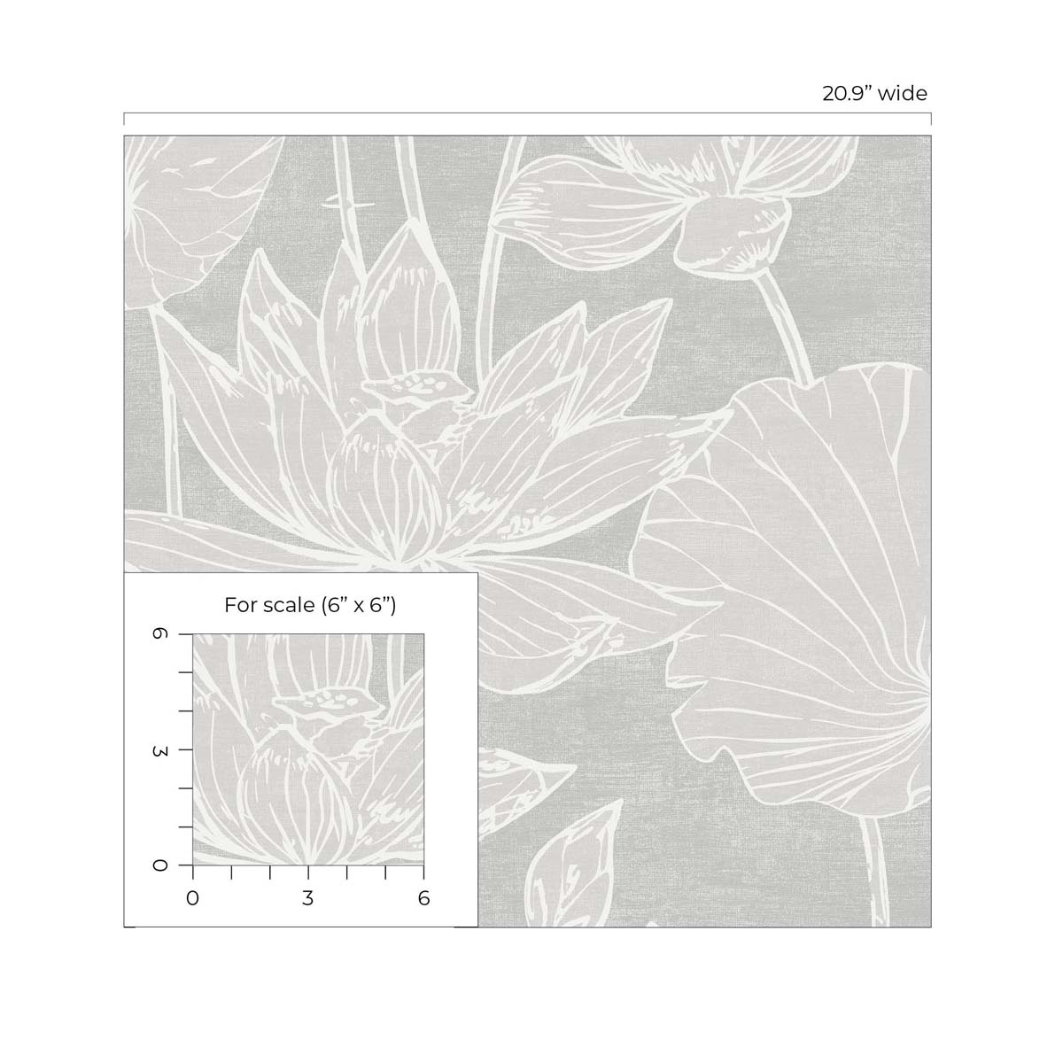 White Heron Water Lilies Floral Unpasted Wallpaper