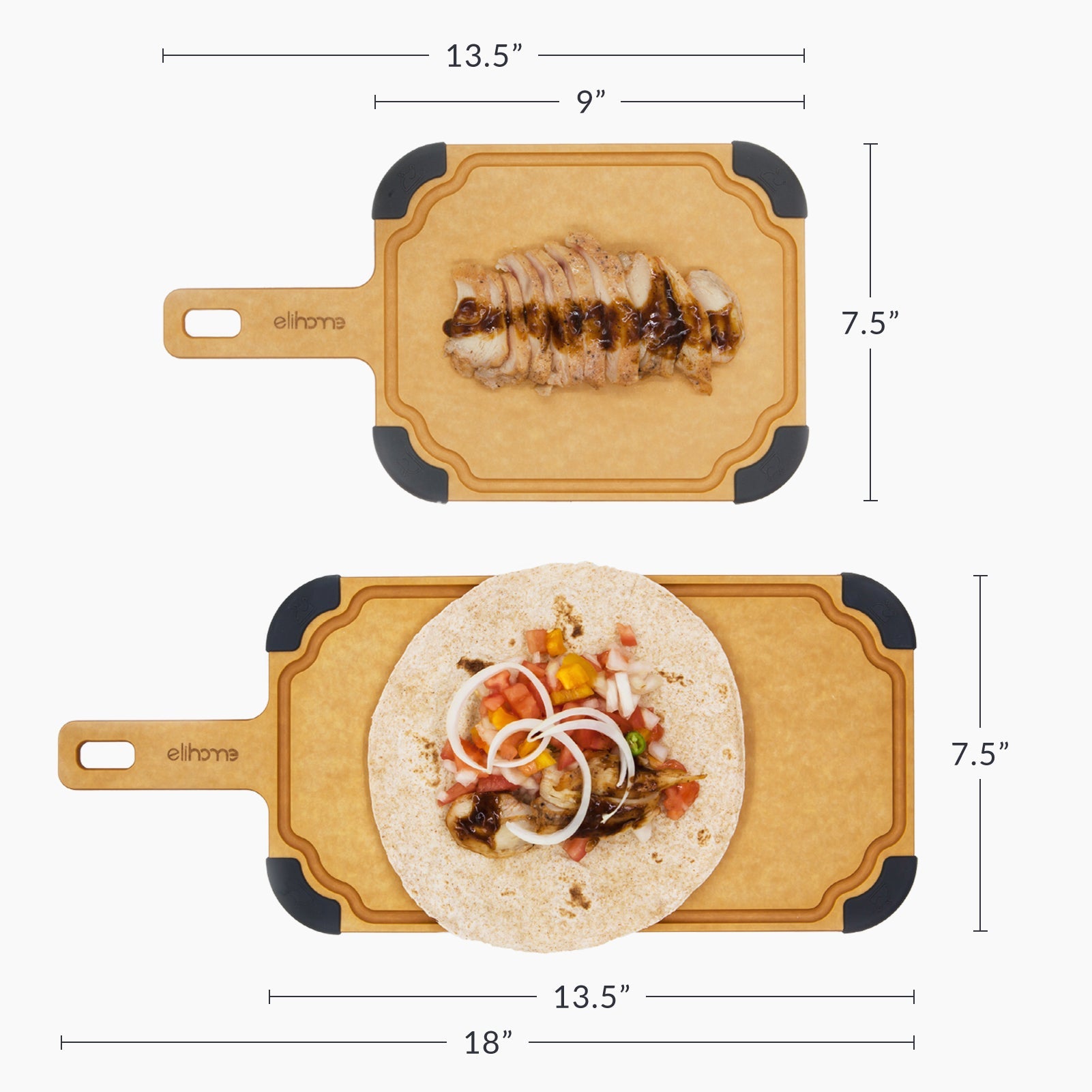 Paddle Series Cutting & Serving Board with Handle, Large