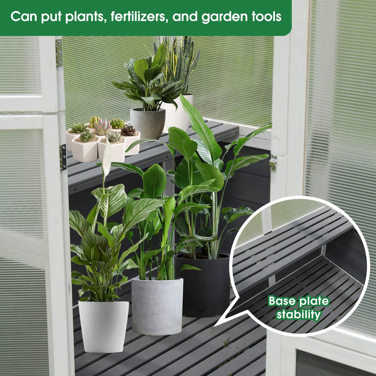 76''x48''x86'' Walk-in Polycarbonate Outdoor Greenhouse
