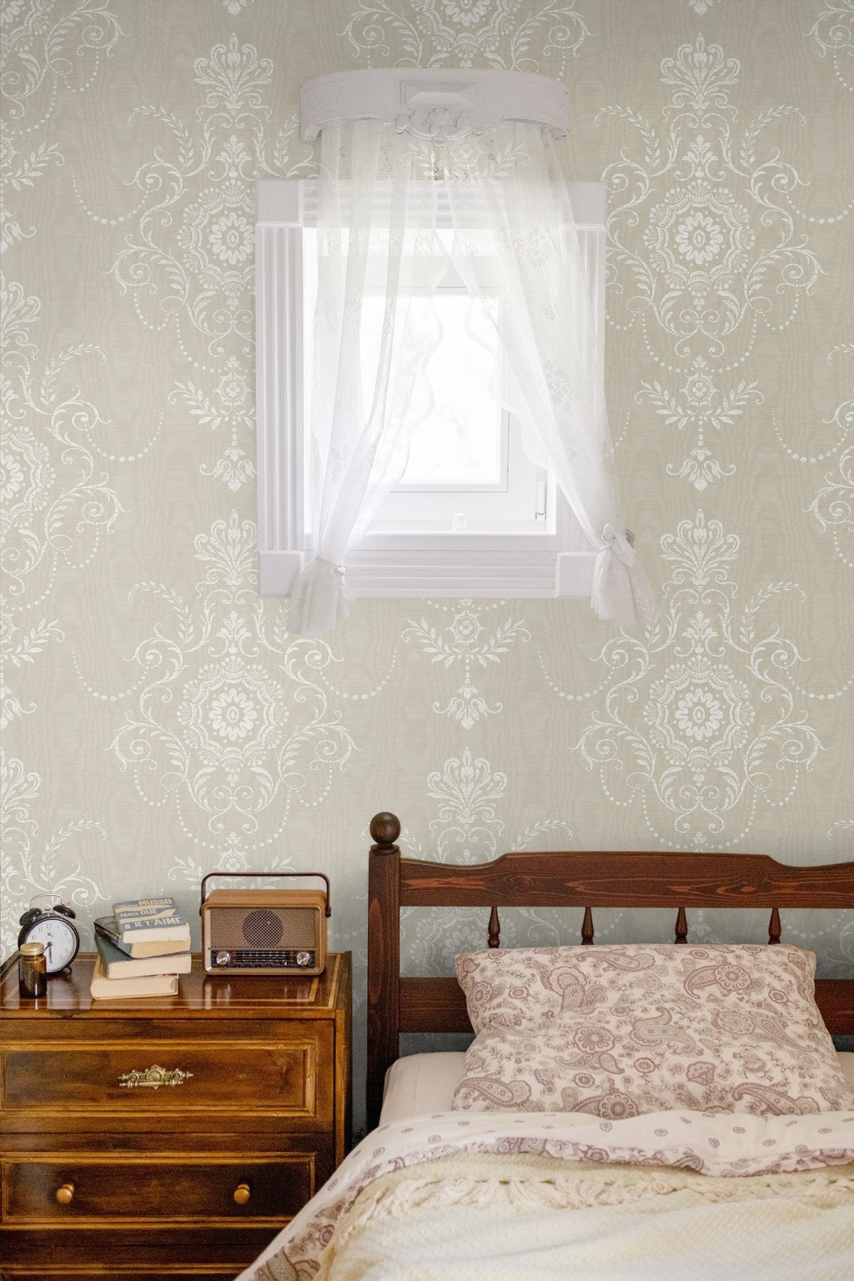 French Country Colette Cameo Unpasted Wallpaper