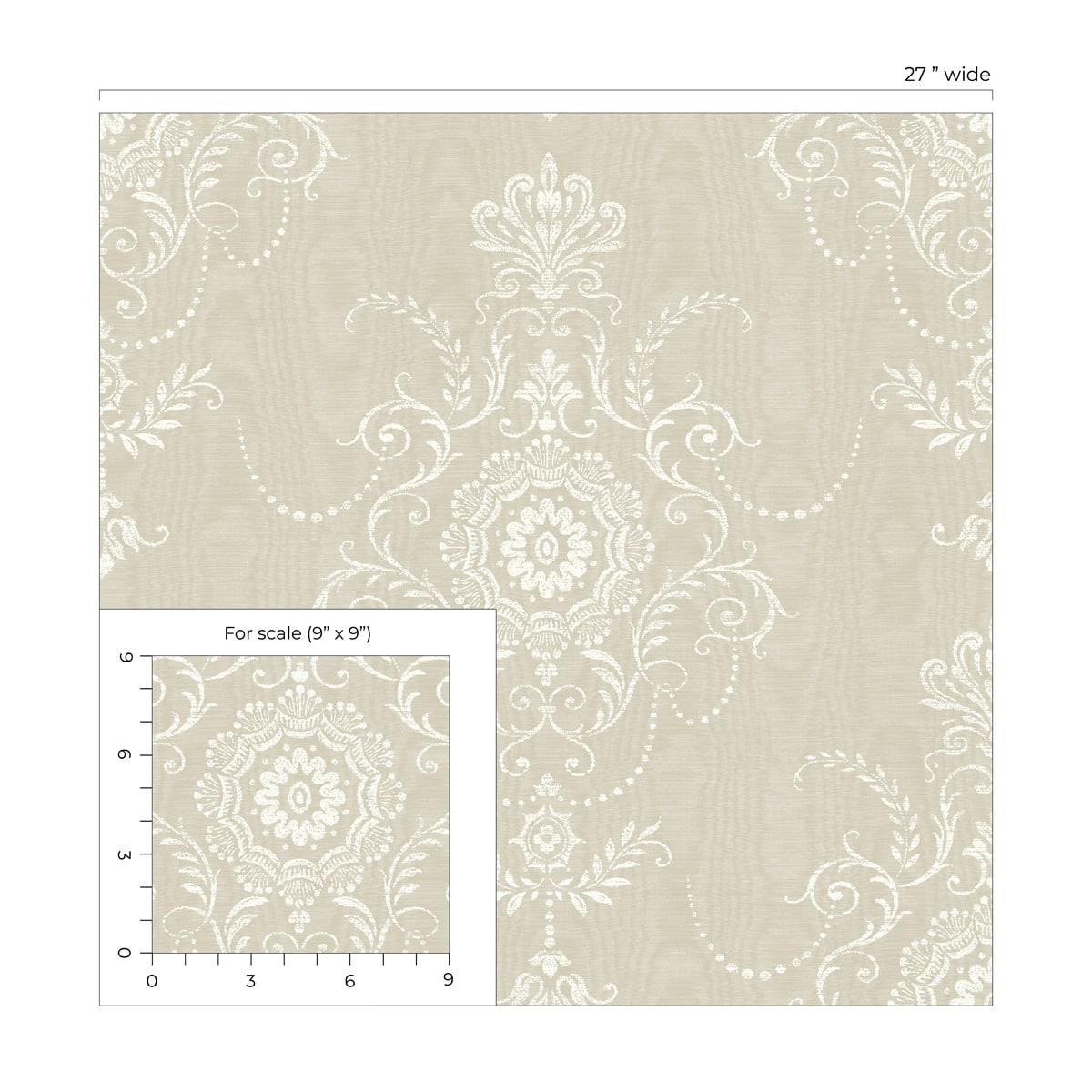 French Country Colette Cameo Unpasted Wallpaper