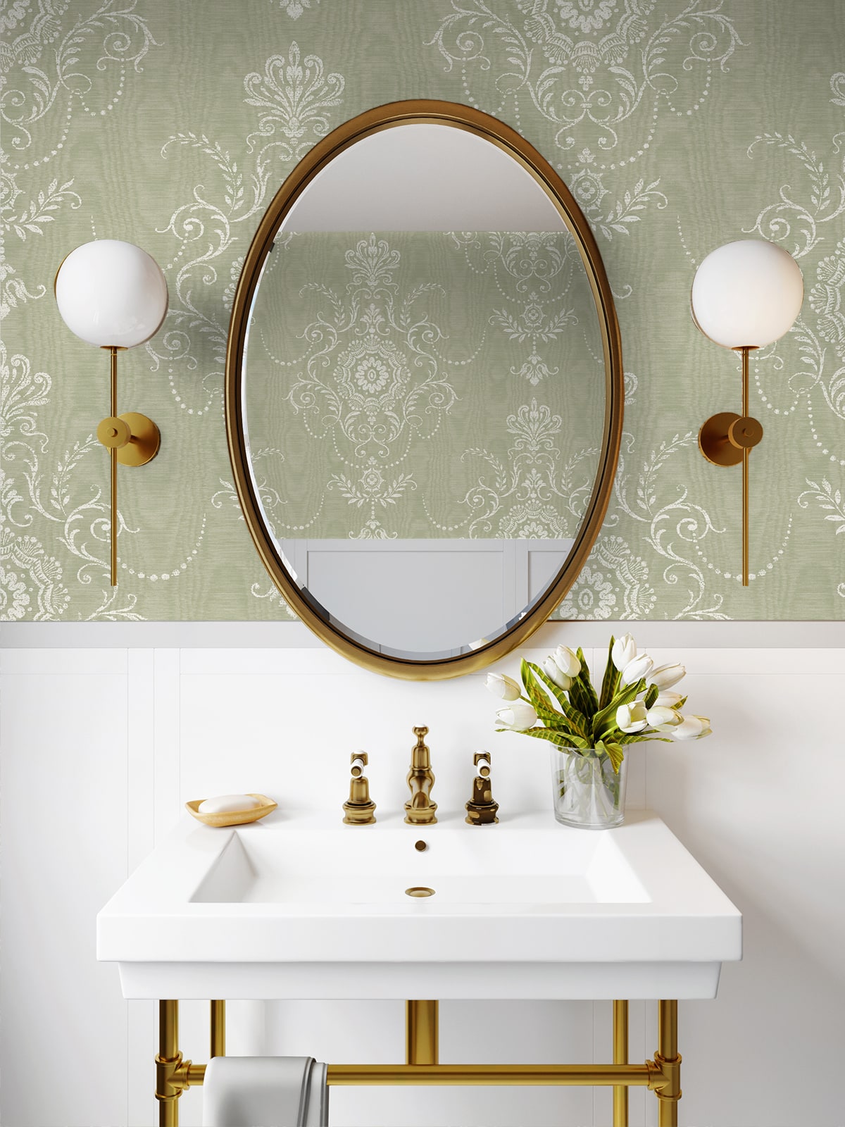 French Country Colette Cameo Unpasted Wallpaper