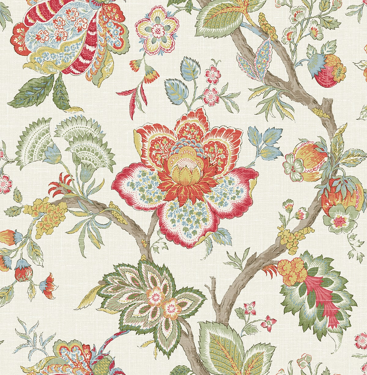 French Country Bernadette Jacobean Unpasted Wallpaper