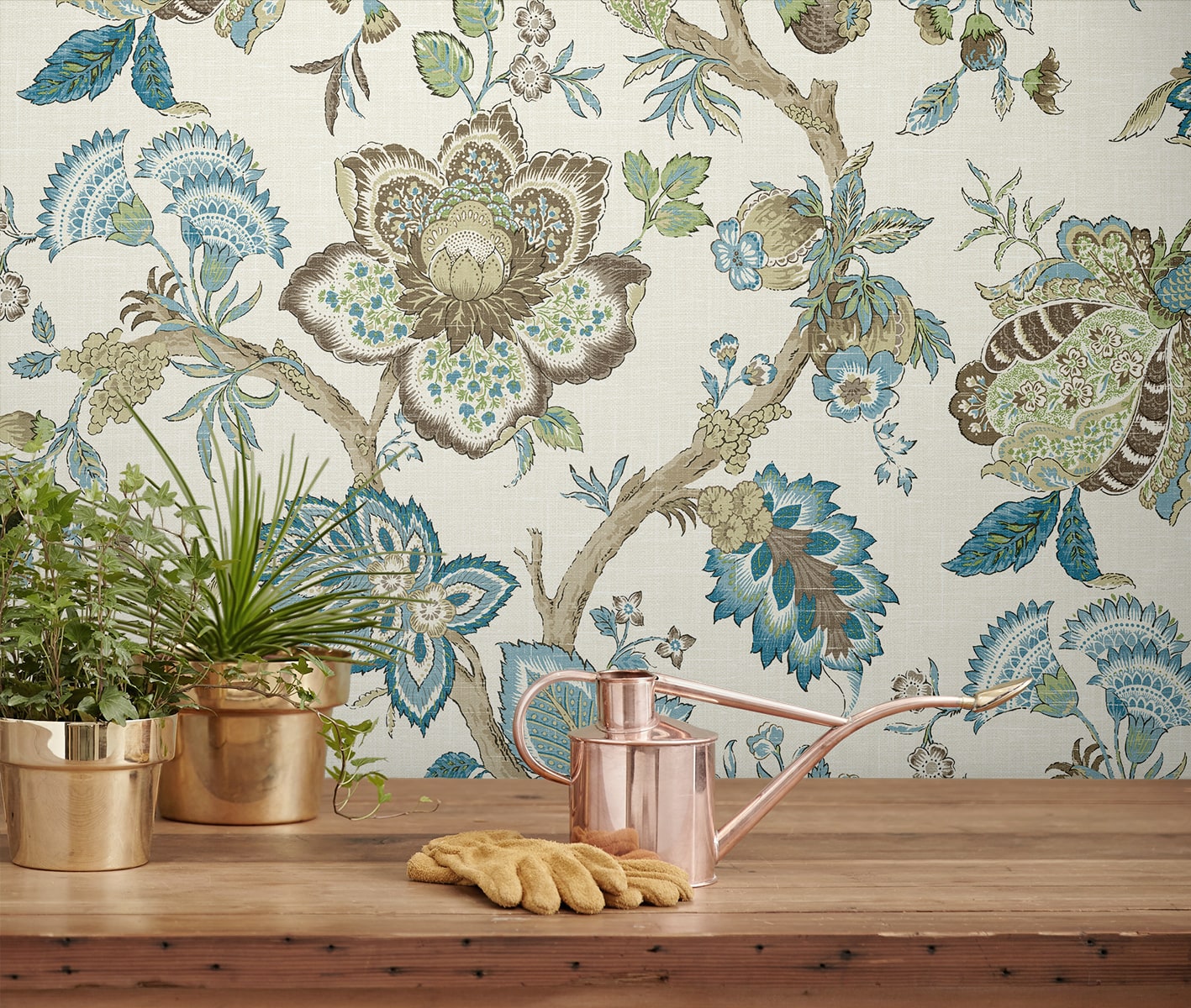 French Country Bernadette Jacobean Unpasted Wallpaper