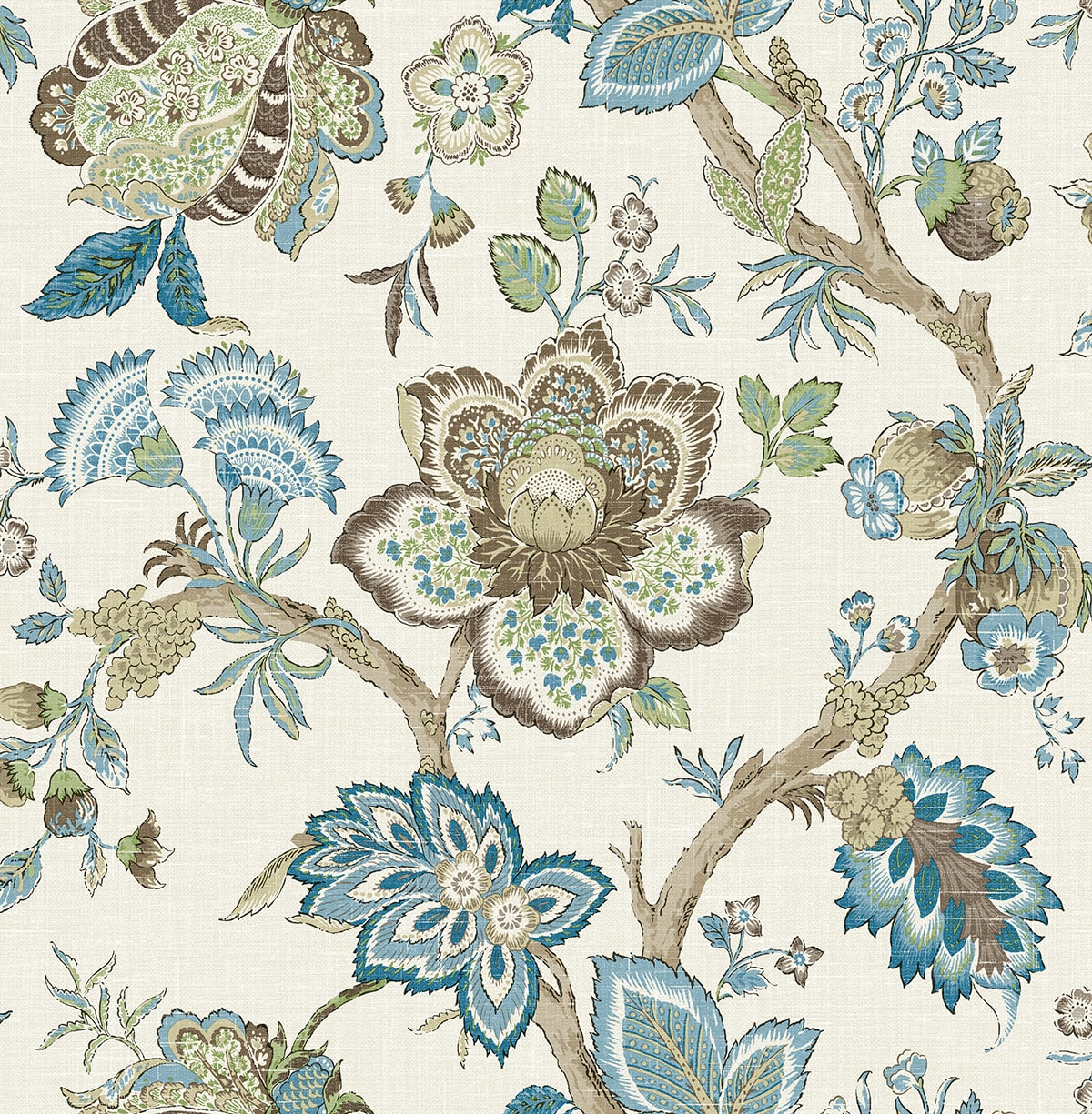 French Country Bernadette Jacobean Unpasted Wallpaper