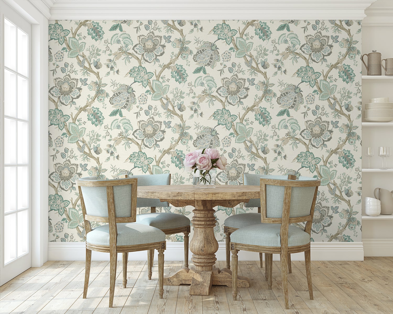 French Country Bernadette Jacobean Unpasted Wallpaper