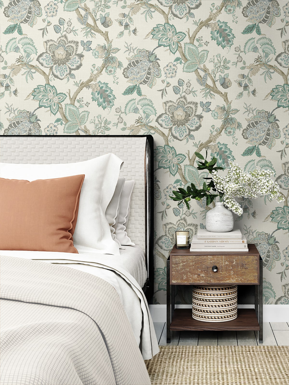 French Country Bernadette Jacobean Unpasted Wallpaper