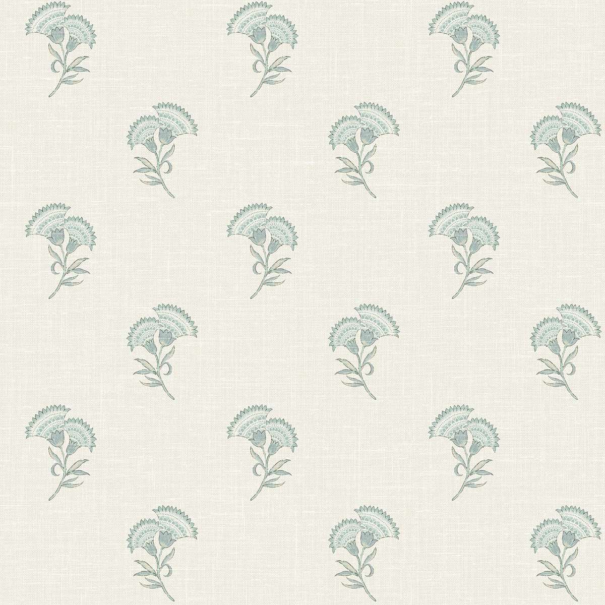French Country Lotus Branch Floral Unpasted Wallpaper