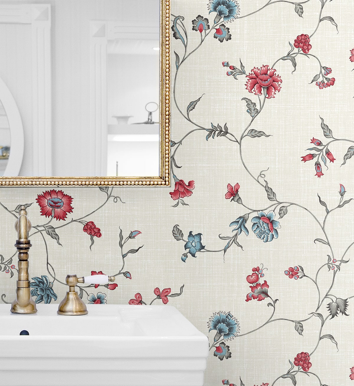 French Country Florale Trail Unpasted Wallpaper