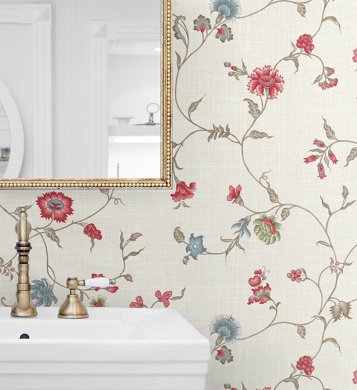 French Country Florale Trail Unpasted Wallpaper