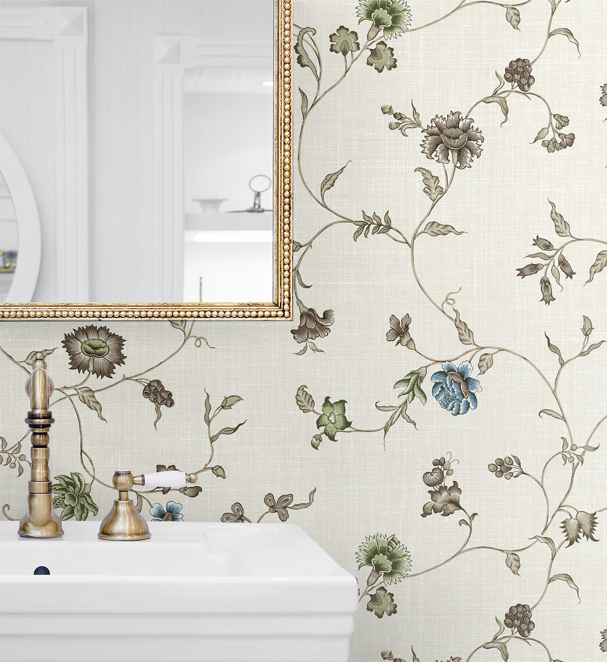 French Country Florale Trail Unpasted Wallpaper