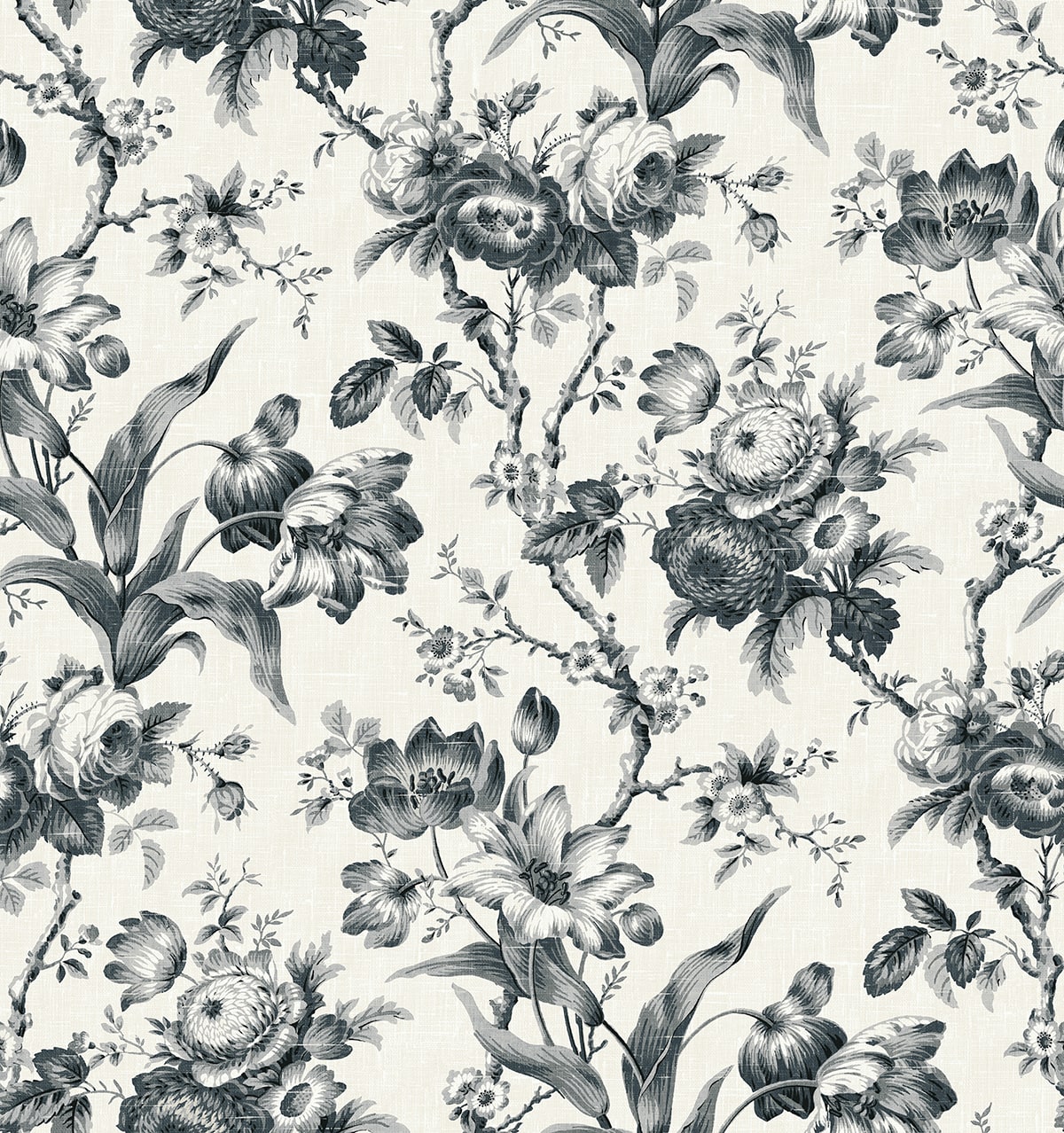 French Country En Rose Floral Unpasted Wallpaper