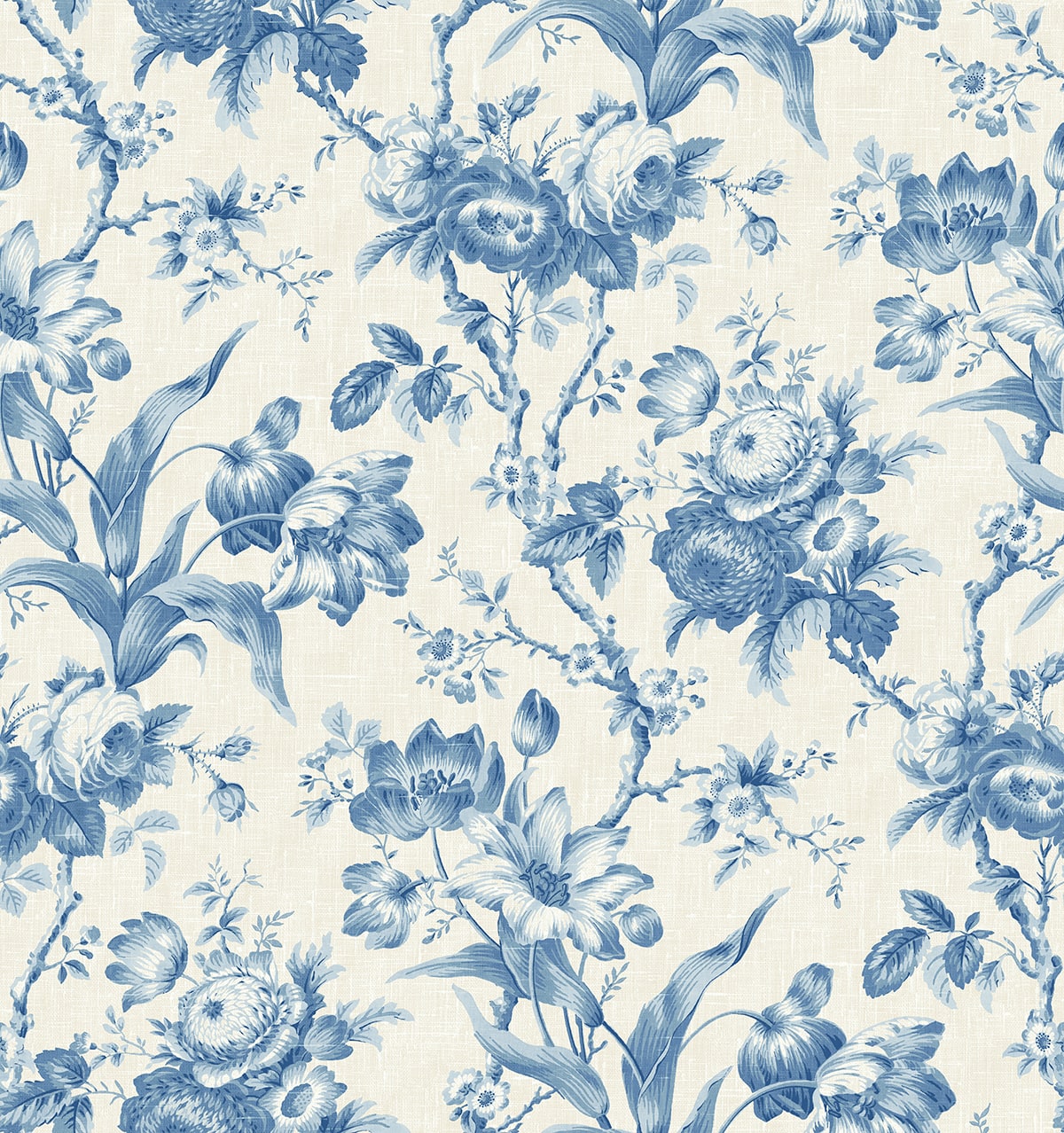 French Country En Rose Floral Unpasted Wallpaper