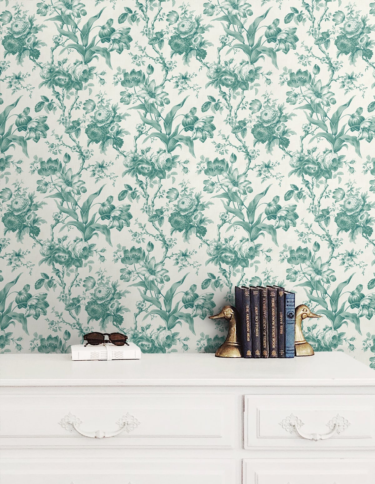 French Country En Rose Floral Unpasted Wallpaper
