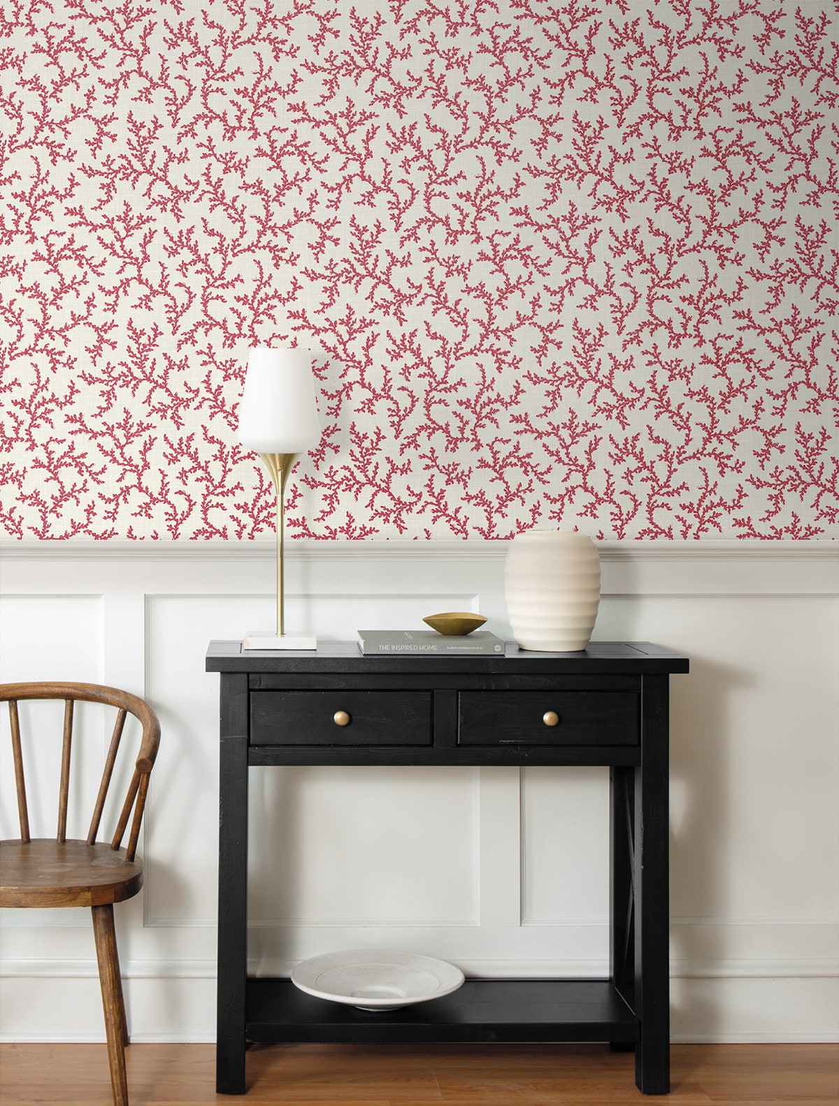 French Country Corail Unpasted Wallpaper