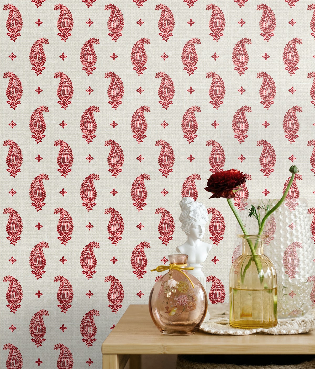 French Country Maia Paisley Unpasted Wallpaper