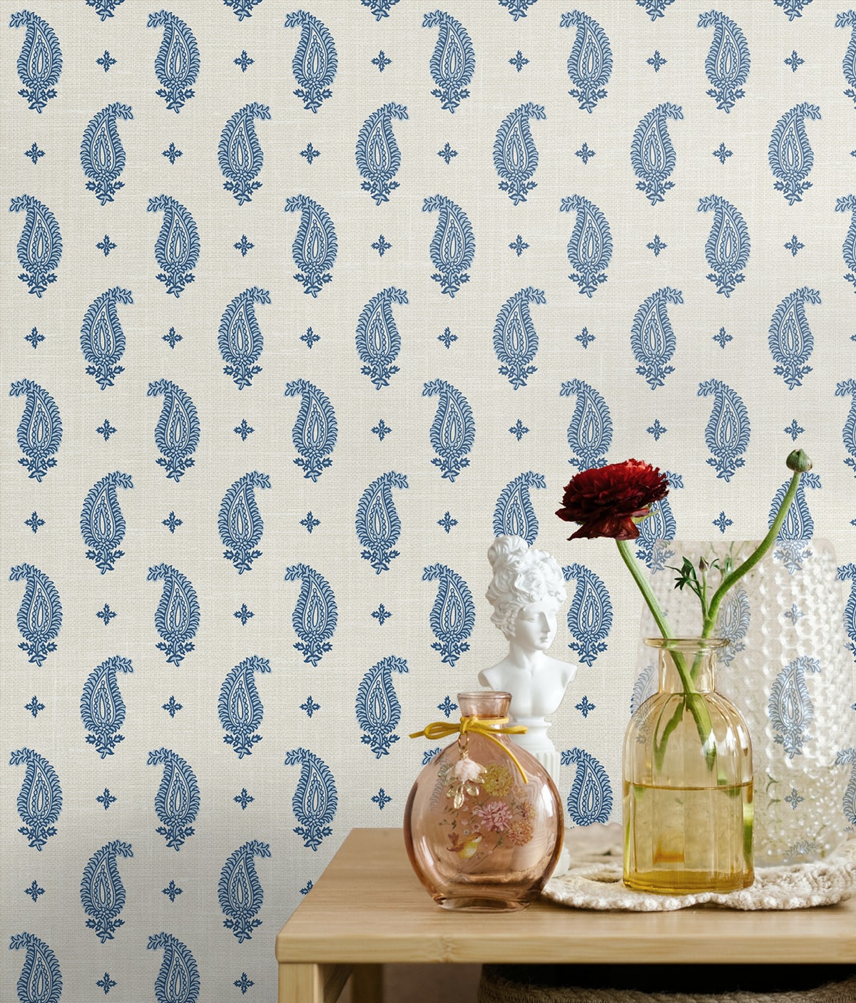 French Country Maia Paisley Unpasted Wallpaper