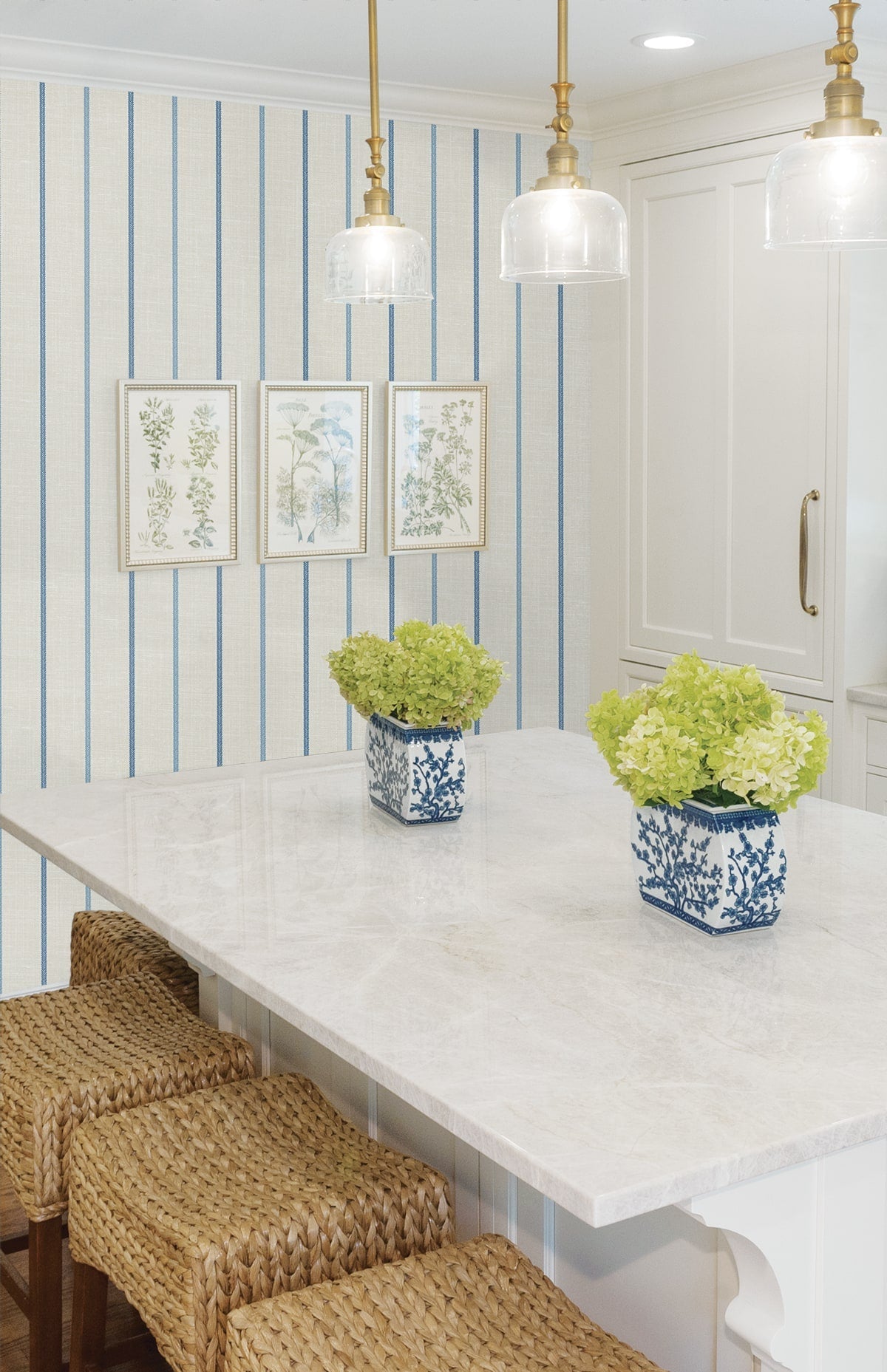 French Country Andree Stripe Unpasted Wallpaper