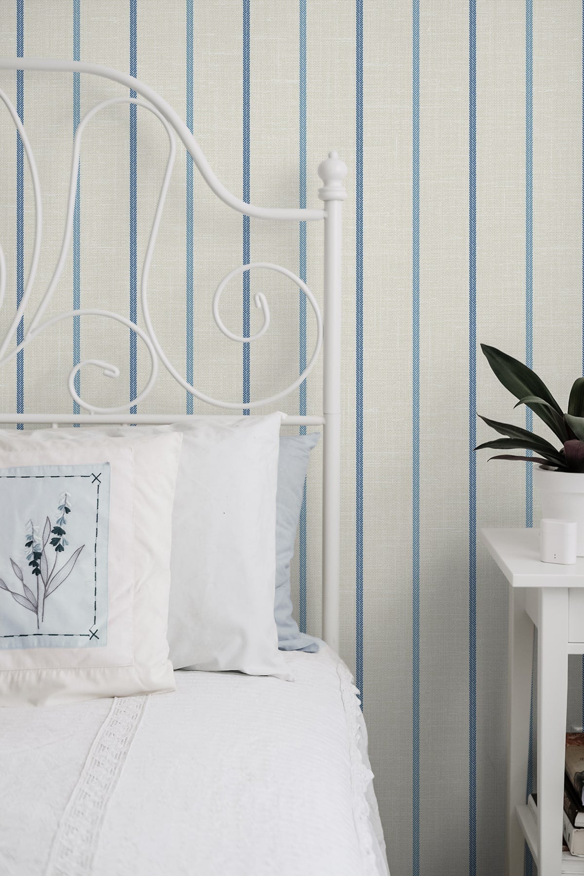 French Country Andree Stripe Unpasted Wallpaper