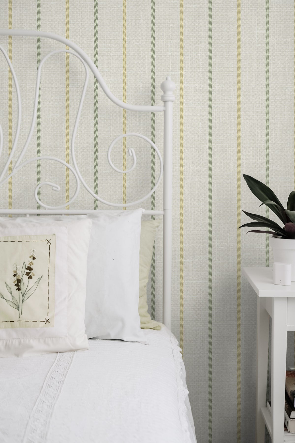 French Country Andree Stripe Unpasted Wallpaper