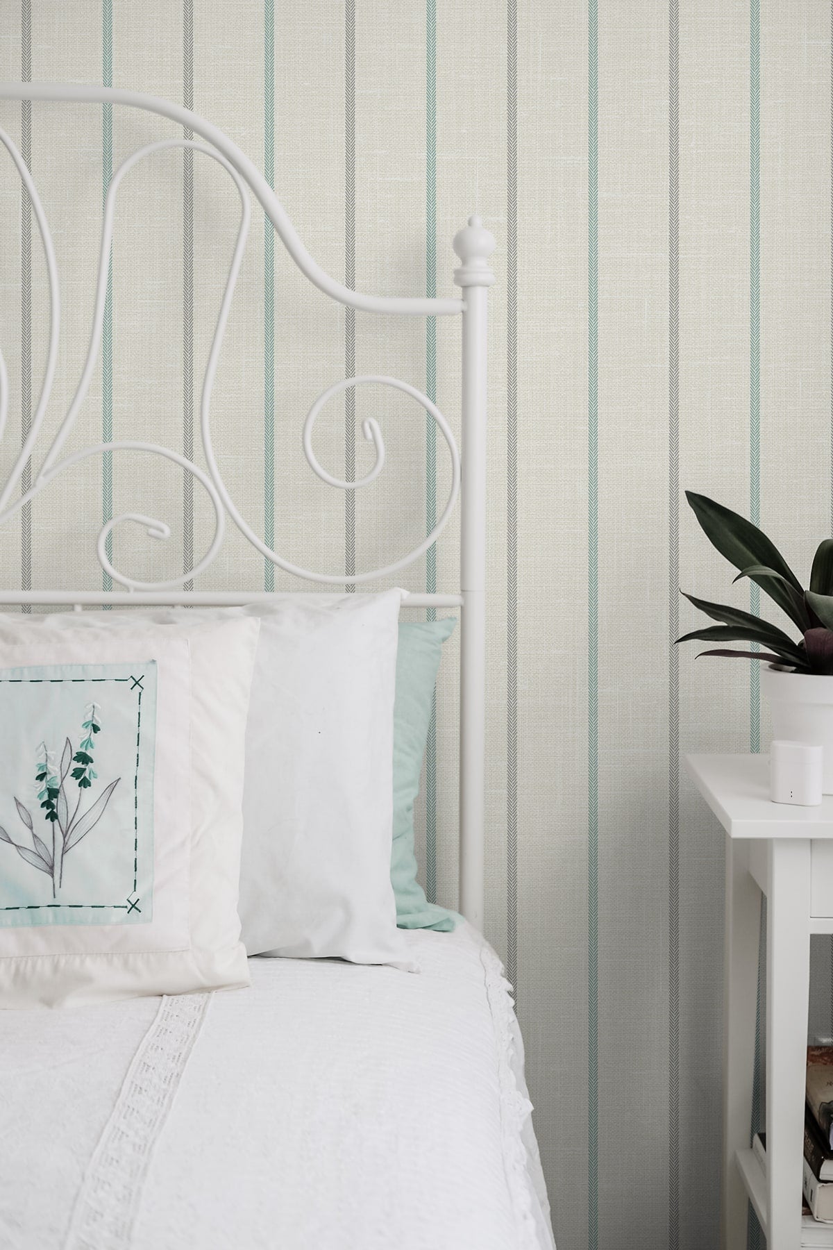 French Country Andree Stripe Unpasted Wallpaper