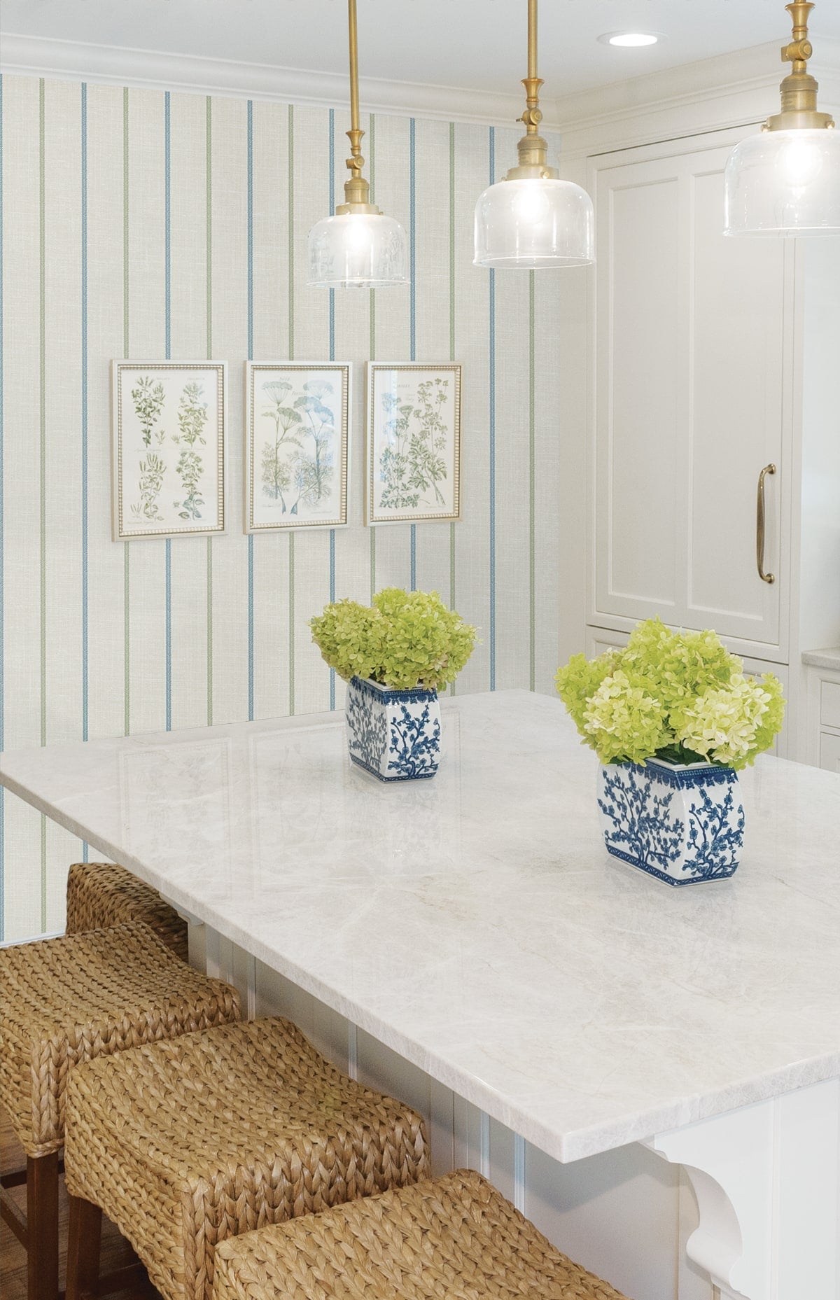 French Country Andree Stripe Unpasted Wallpaper