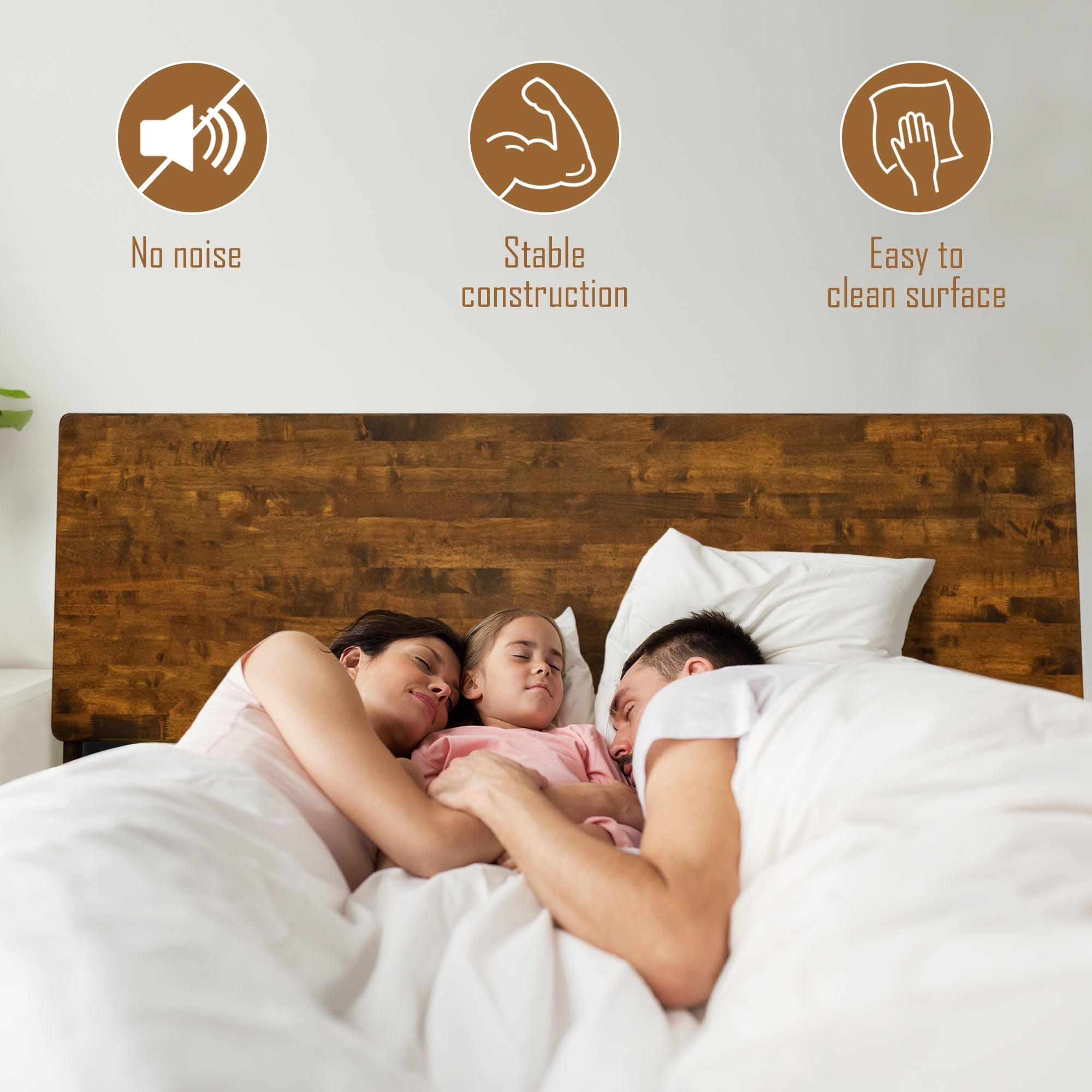 Acacia Serenity Deluxe Wood Platform Bed Frame