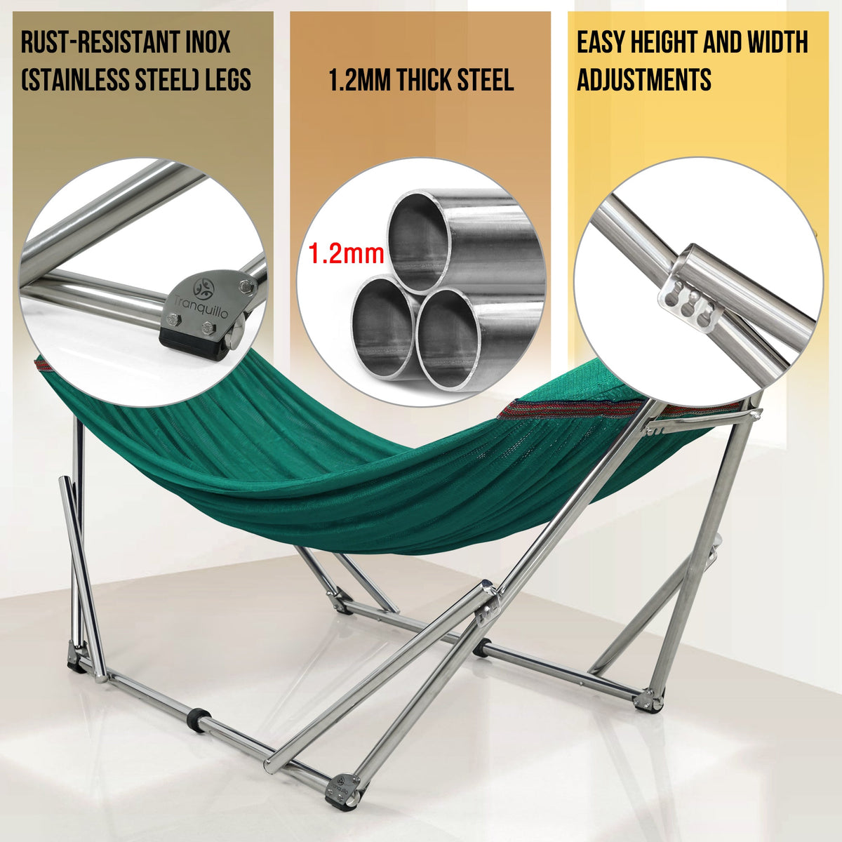 Tranquillo Original Stainless Steel Hammock Stand