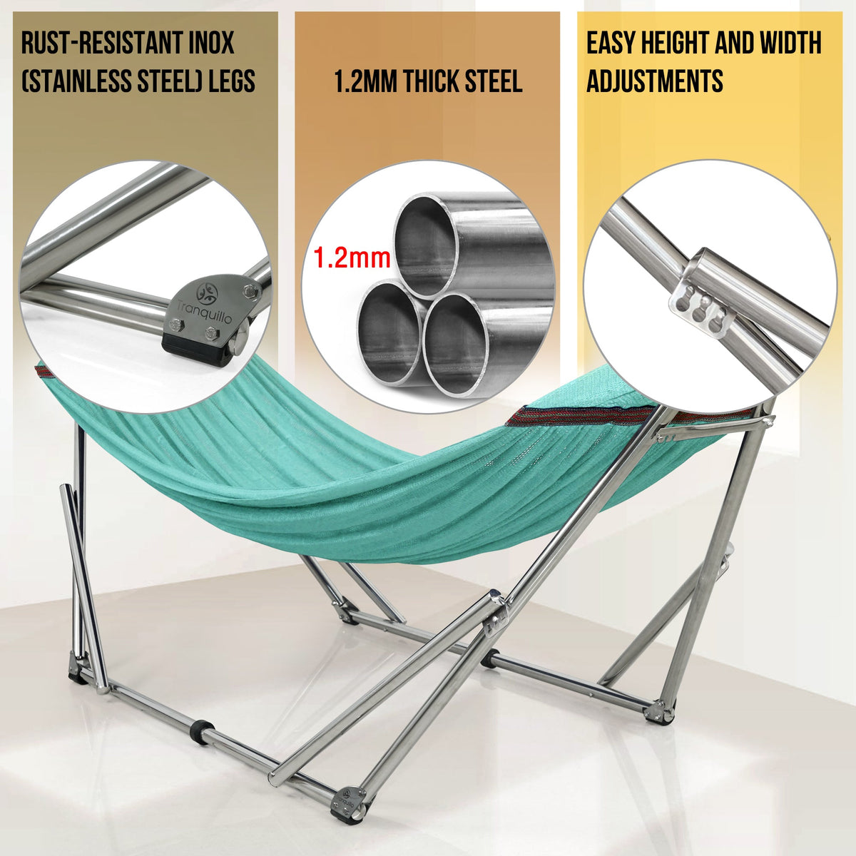 Tranquillo Original Stainless Steel Hammock Stand