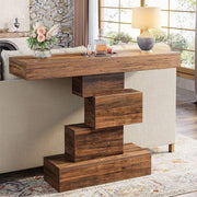 Farmhouse Console Accent Sofa Table in Rustic Brown Wood Finish