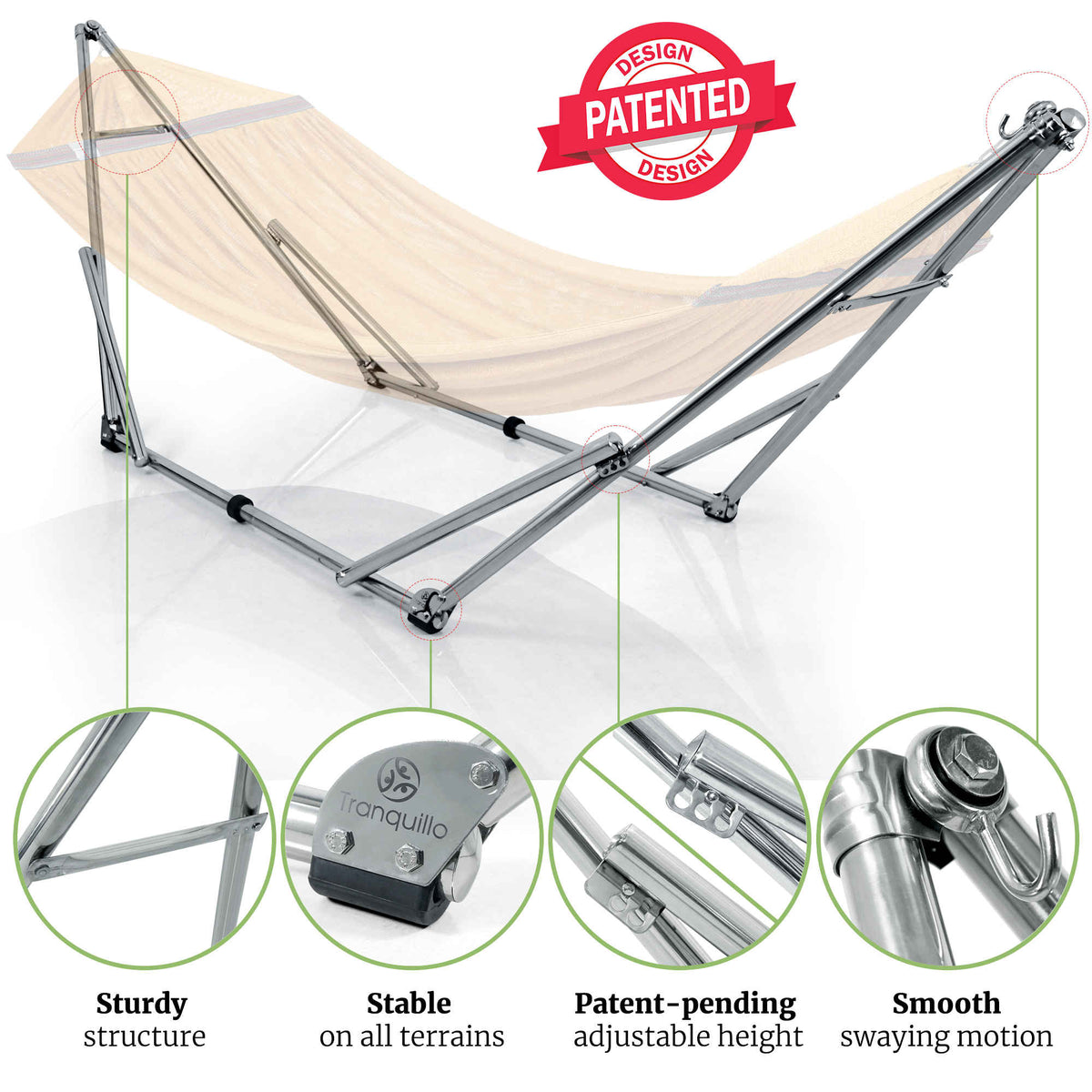 Tranquillo Universal Stainless Steel Hammock Stand
