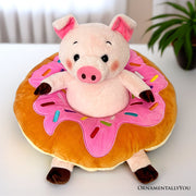 Ollie Oinker the Pig Plushie - 12" Donut Ring Stuffed Animal