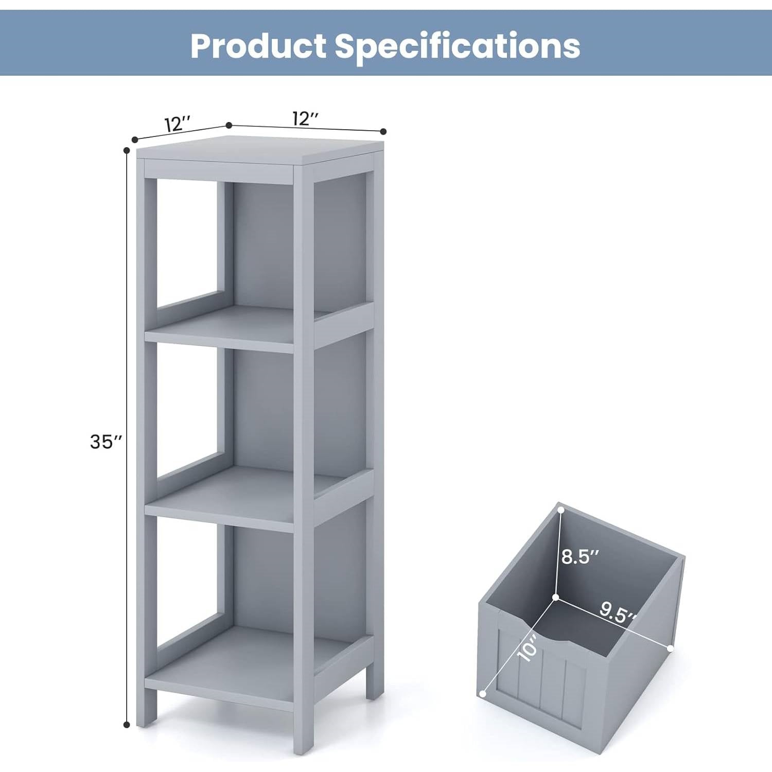 Modern Farmhouse 2-Drawer Bathroom Floor Cabinet with Shelf