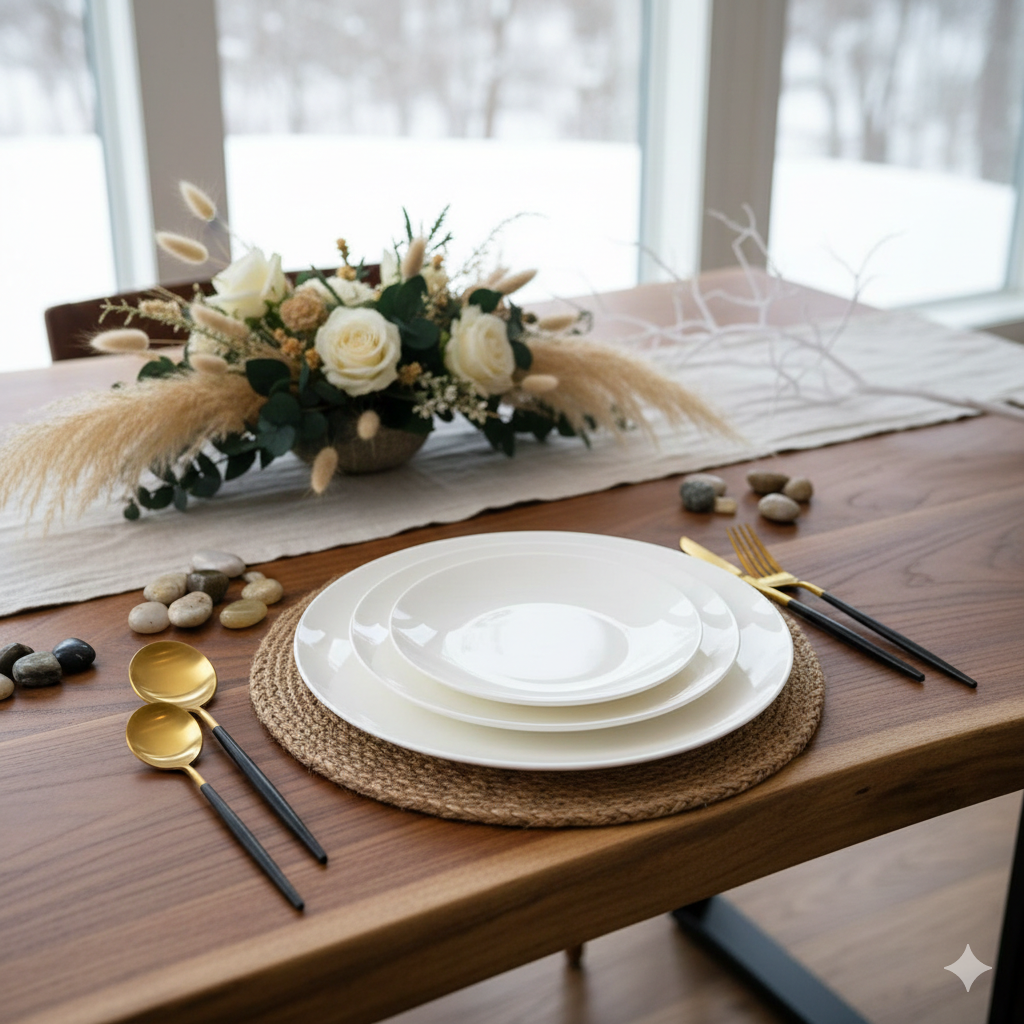 Angelic White Dinner Plates - Set Of 4