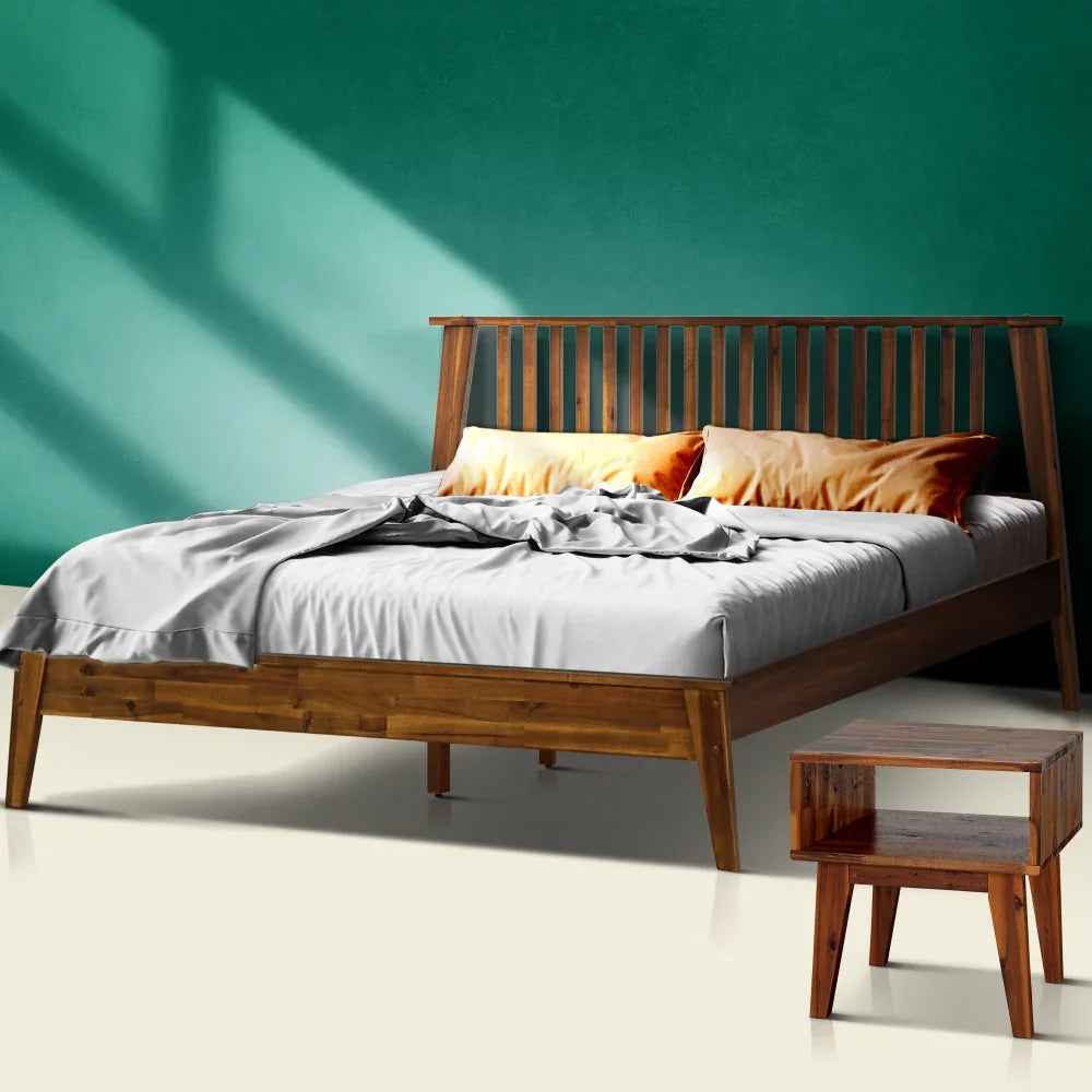 Acacia Kaylin Bed Frame & Nightstand Set