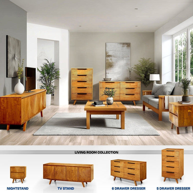 Acacia Harmony Dresser with 6 Drawers