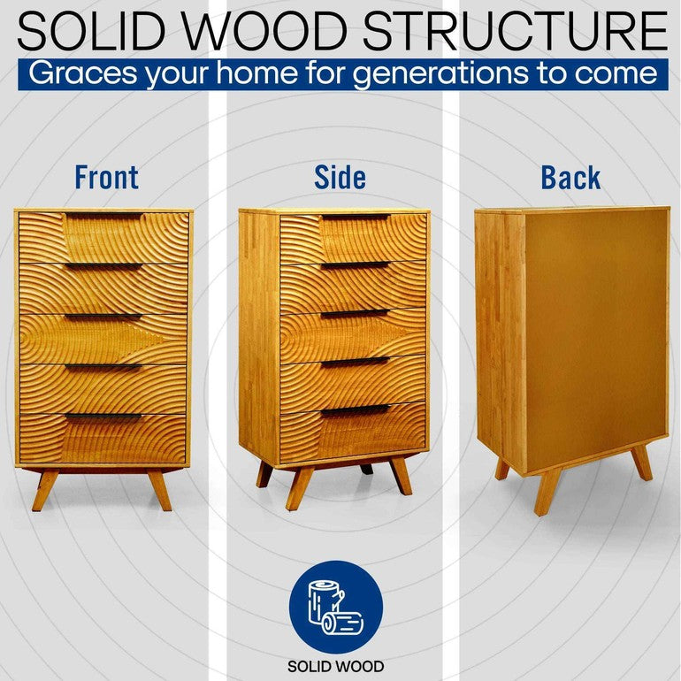 Acacia Harmony Dresser with 5 Drawers