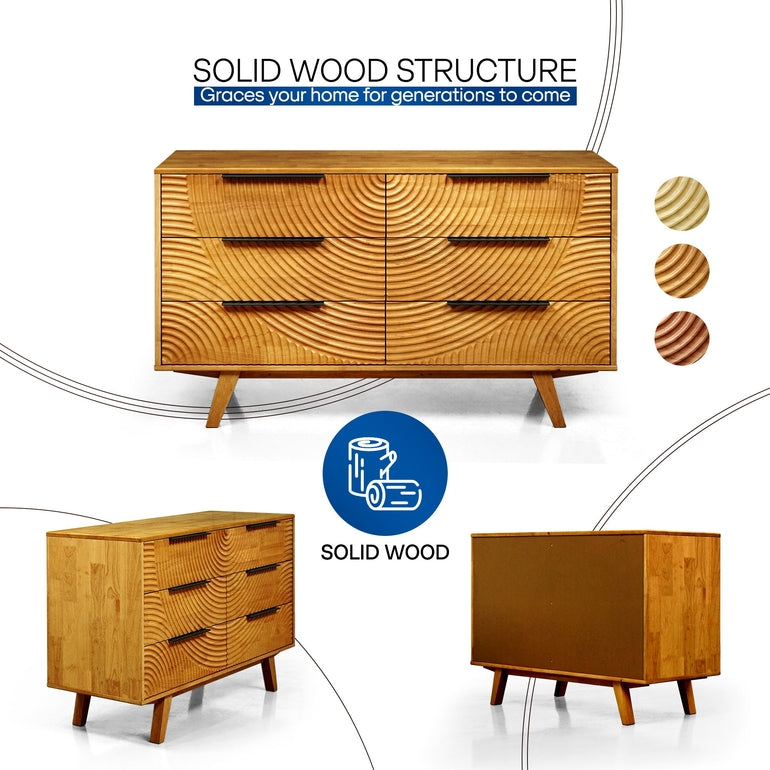 Acacia Harmony Dresser with 6 Drawers