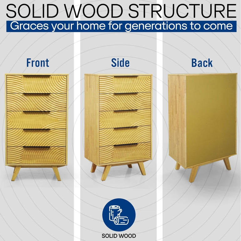Acacia Harmony Dresser with 5 Drawers