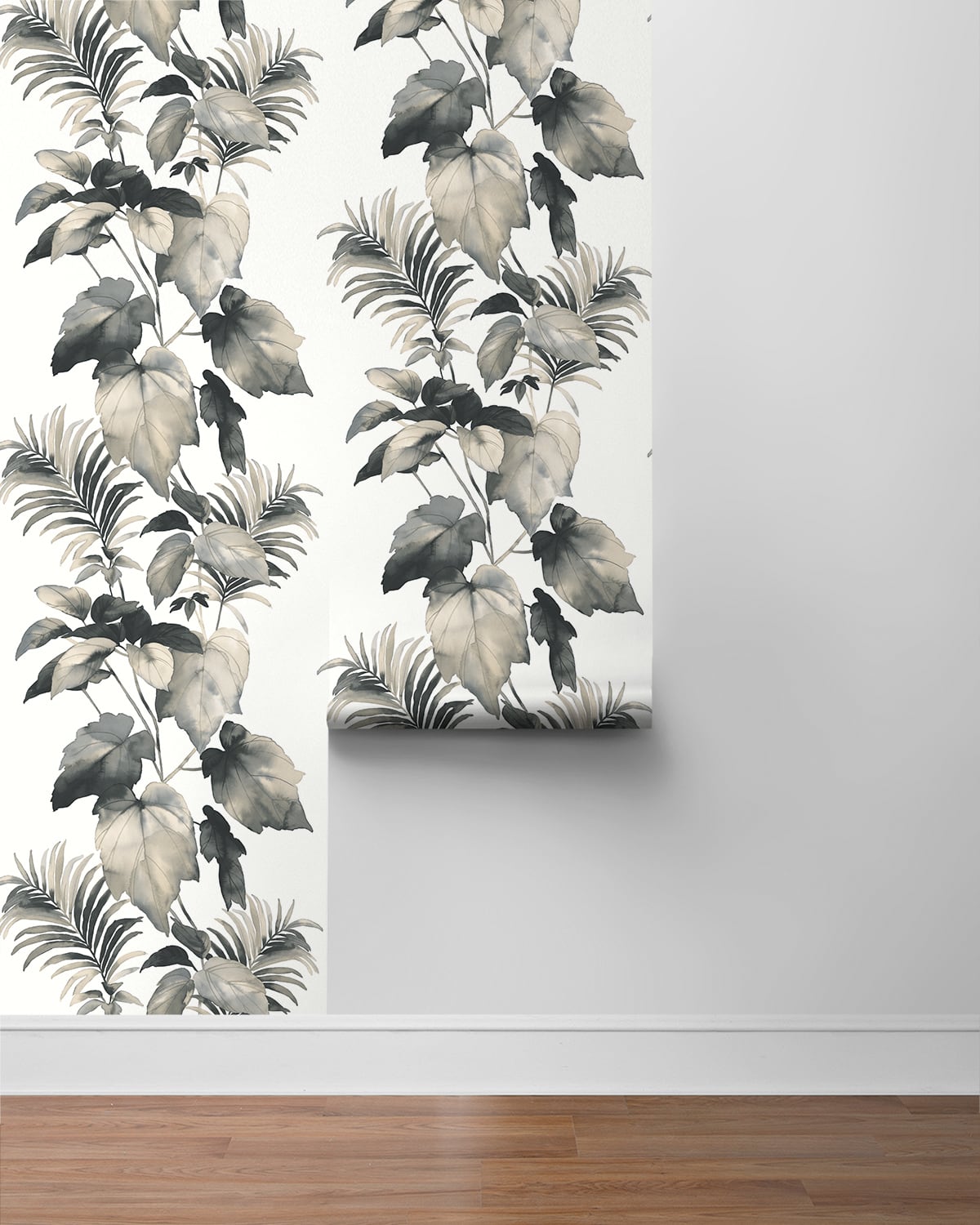 Leaf Stripe Botanical Peel and Stick Removable Wallpaper