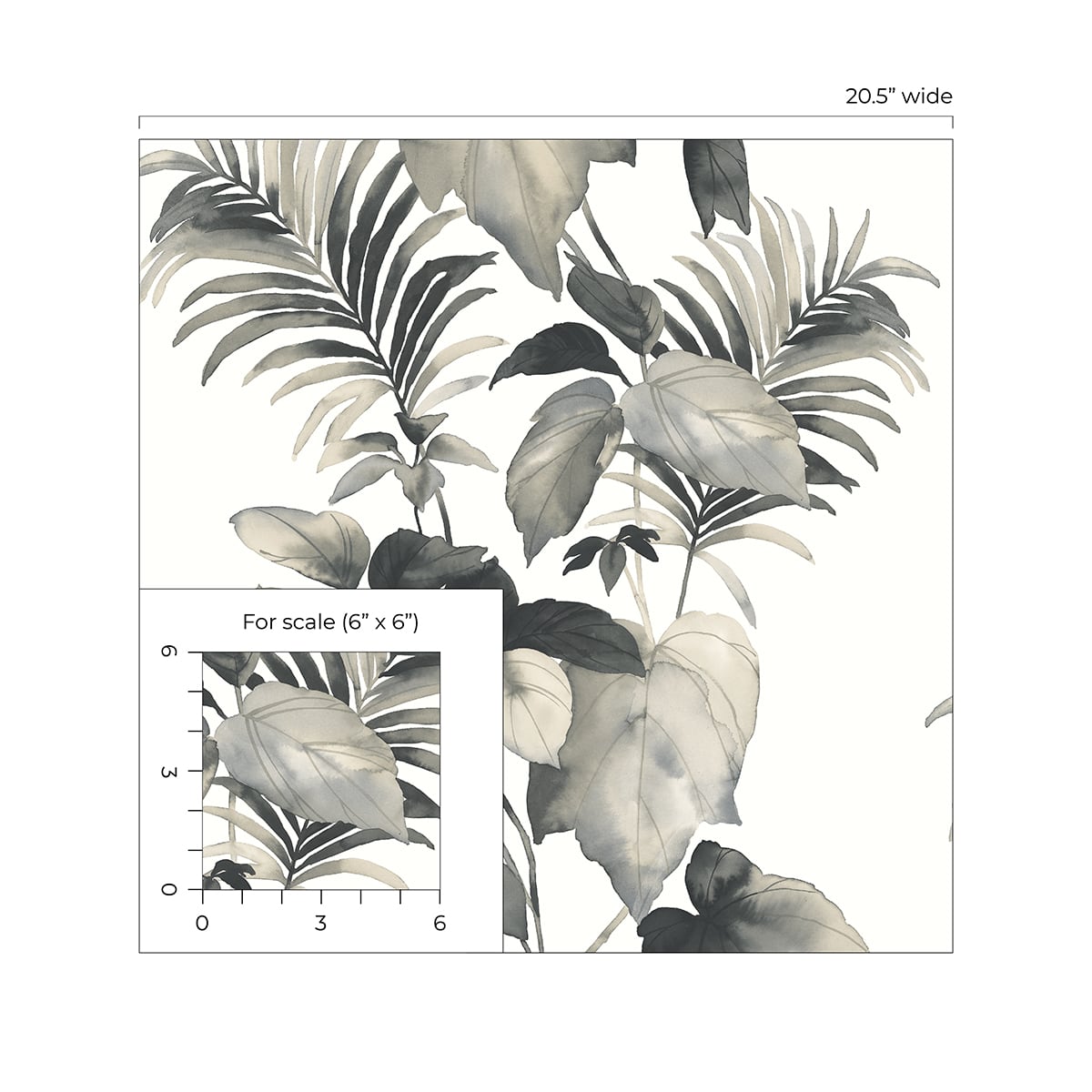 Leaf Stripe Botanical Peel and Stick Removable Wallpaper