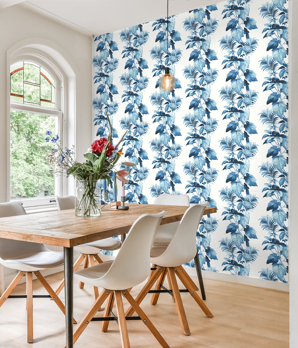 Leaf Stripe Botanical Peel and Stick Removable Wallpaper