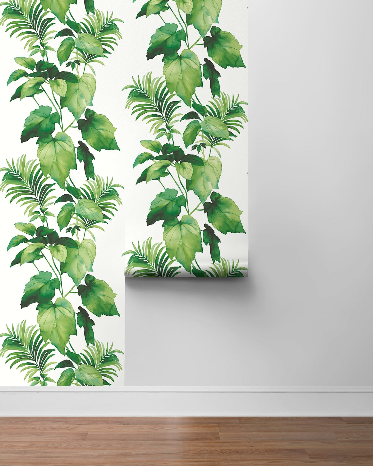 Leaf Stripe Botanical Peel and Stick Removable Wallpaper