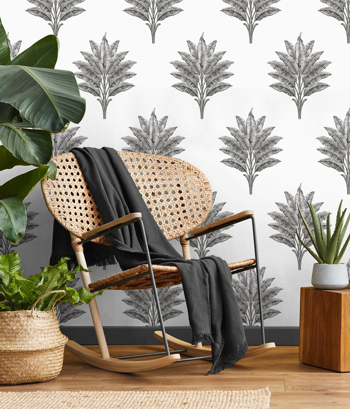 Sea Breeze Palm Peel and Stick Removable Wallpaper