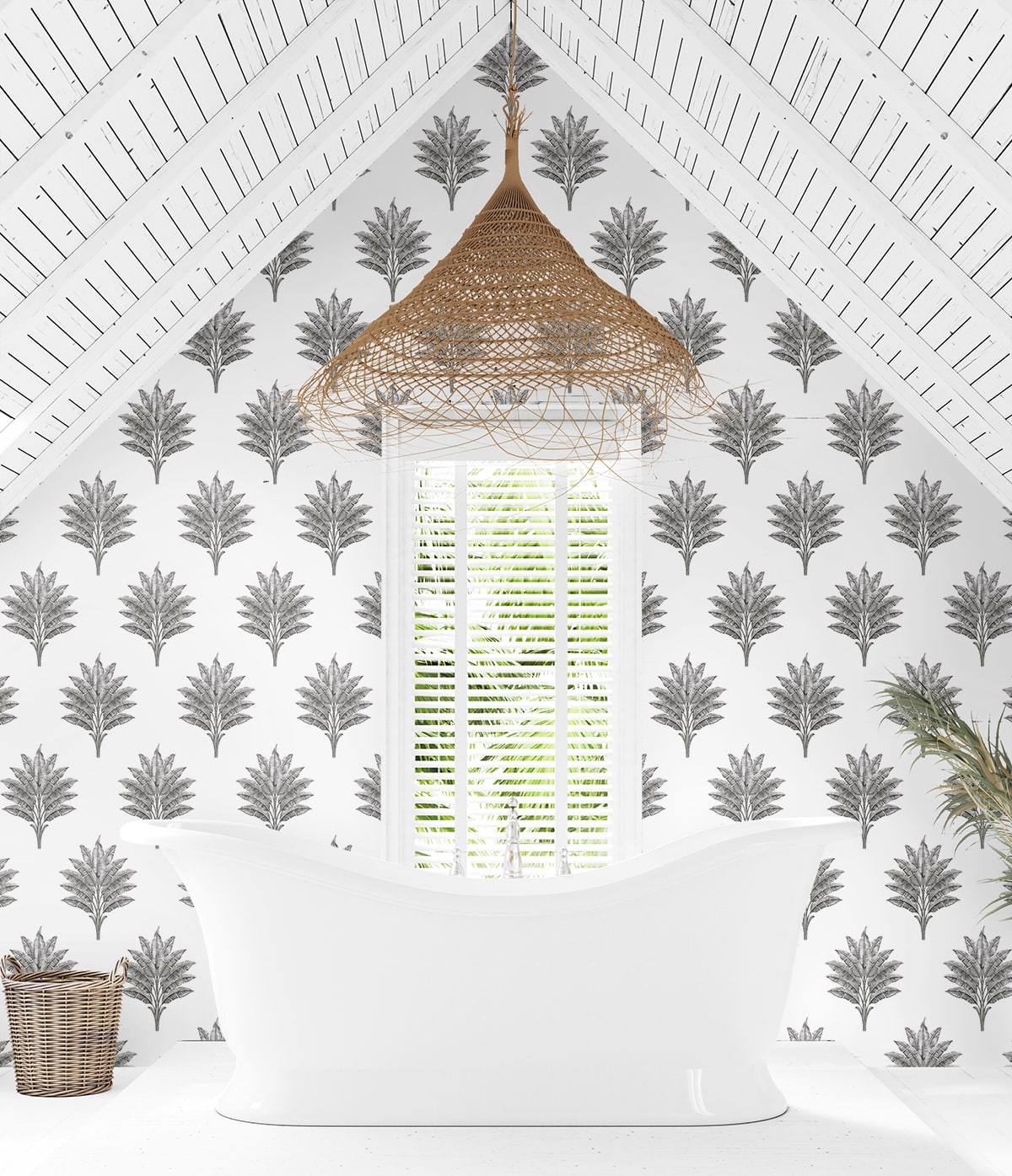 Sea Breeze Palm Peel and Stick Removable Wallpaper