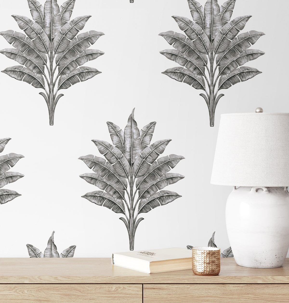 Sea Breeze Palm Peel and Stick Removable Wallpaper