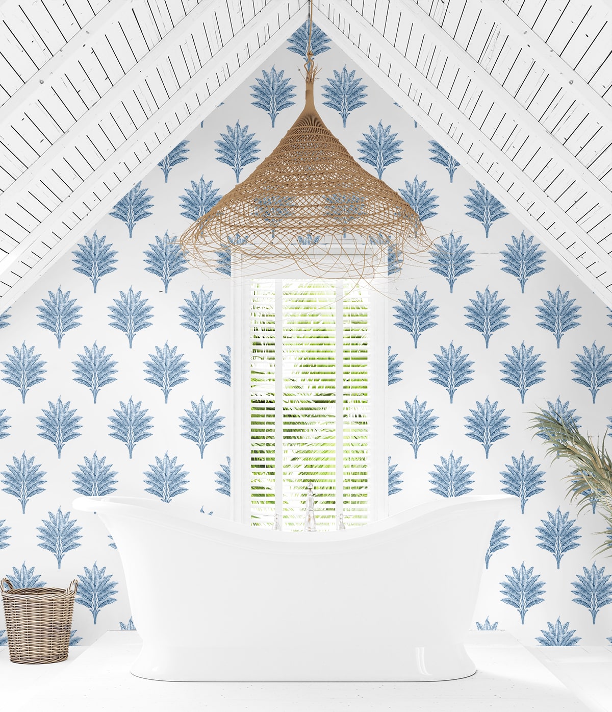 Sea Breeze Palm Peel and Stick Removable Wallpaper